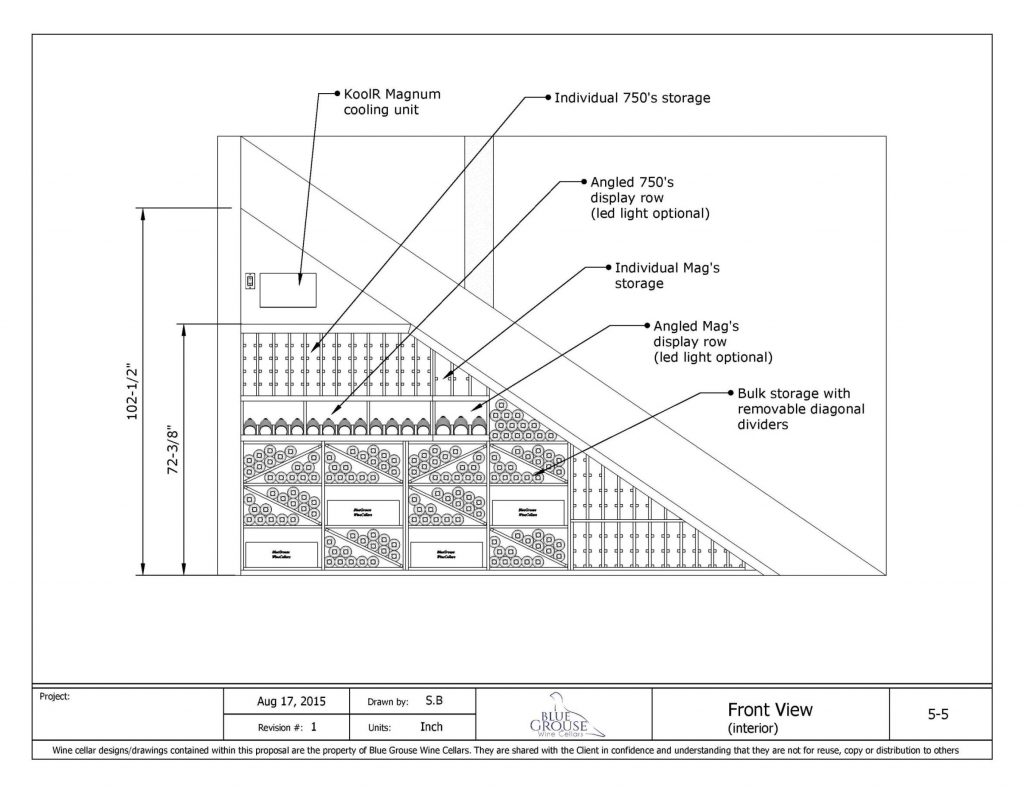 Custom Drawing Wine Cellar Installation Project