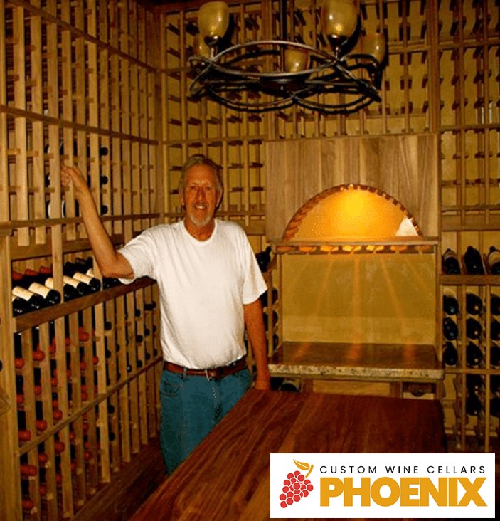 Wine Room Built by Phoenix Custom Wine Cellars and Refrigeration Specialists 