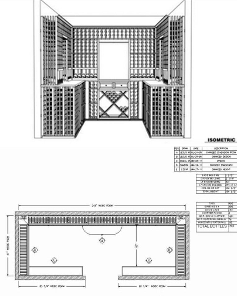 3D Custom Wine Cellar Design